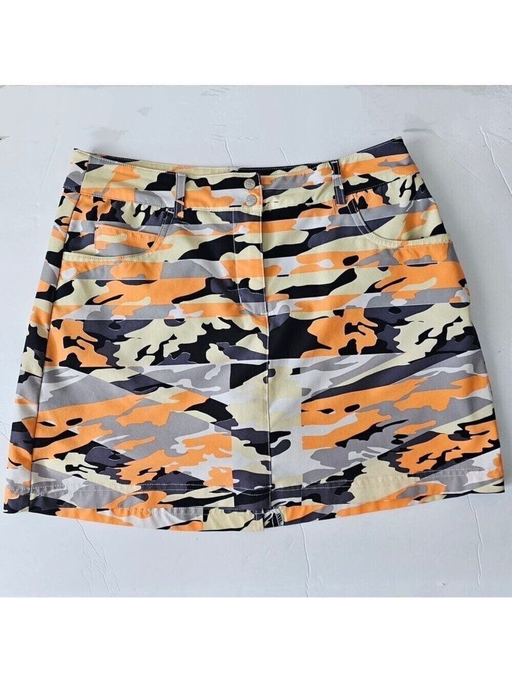 Slazenger Orange Camo Golf Mini Skirt Skirt Size 2